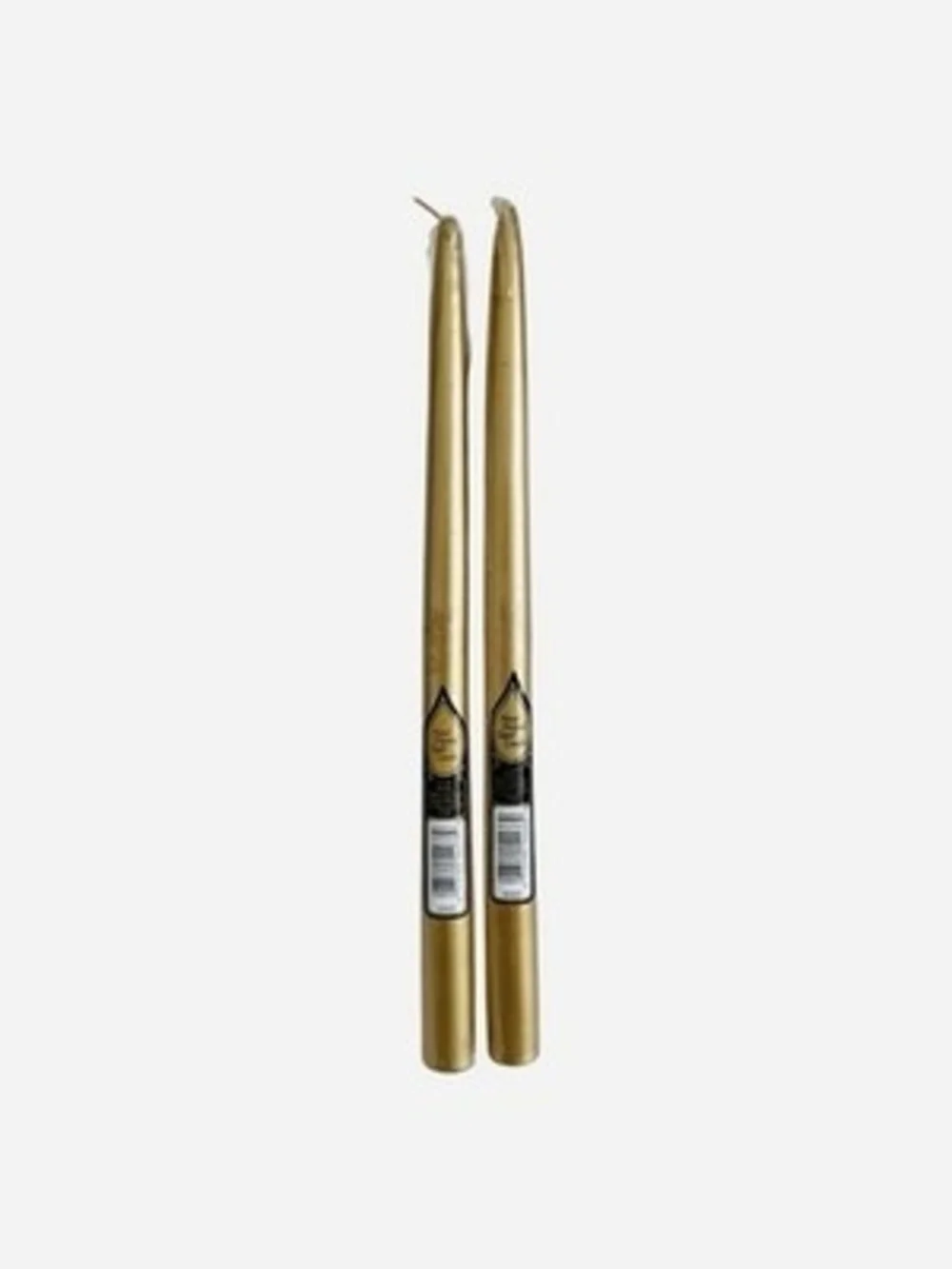 Hand Dipped Gold Taper Candles Set of 2 Metallic Tapered NIP Elegant